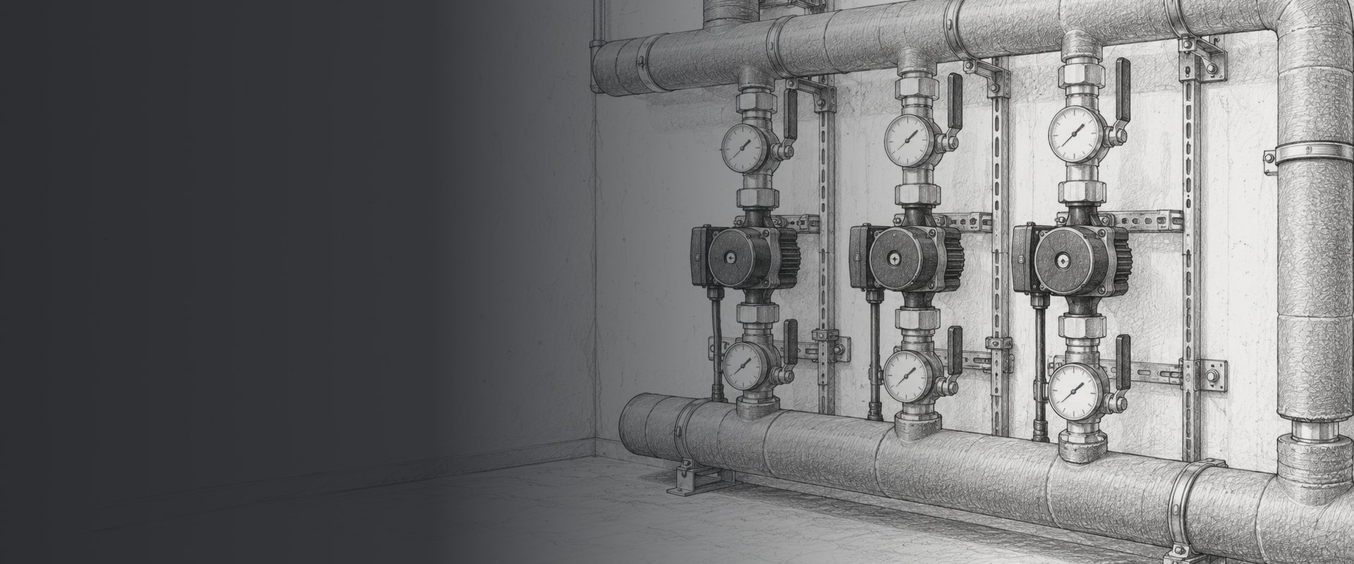 Wärmepumpe im Technikraum
